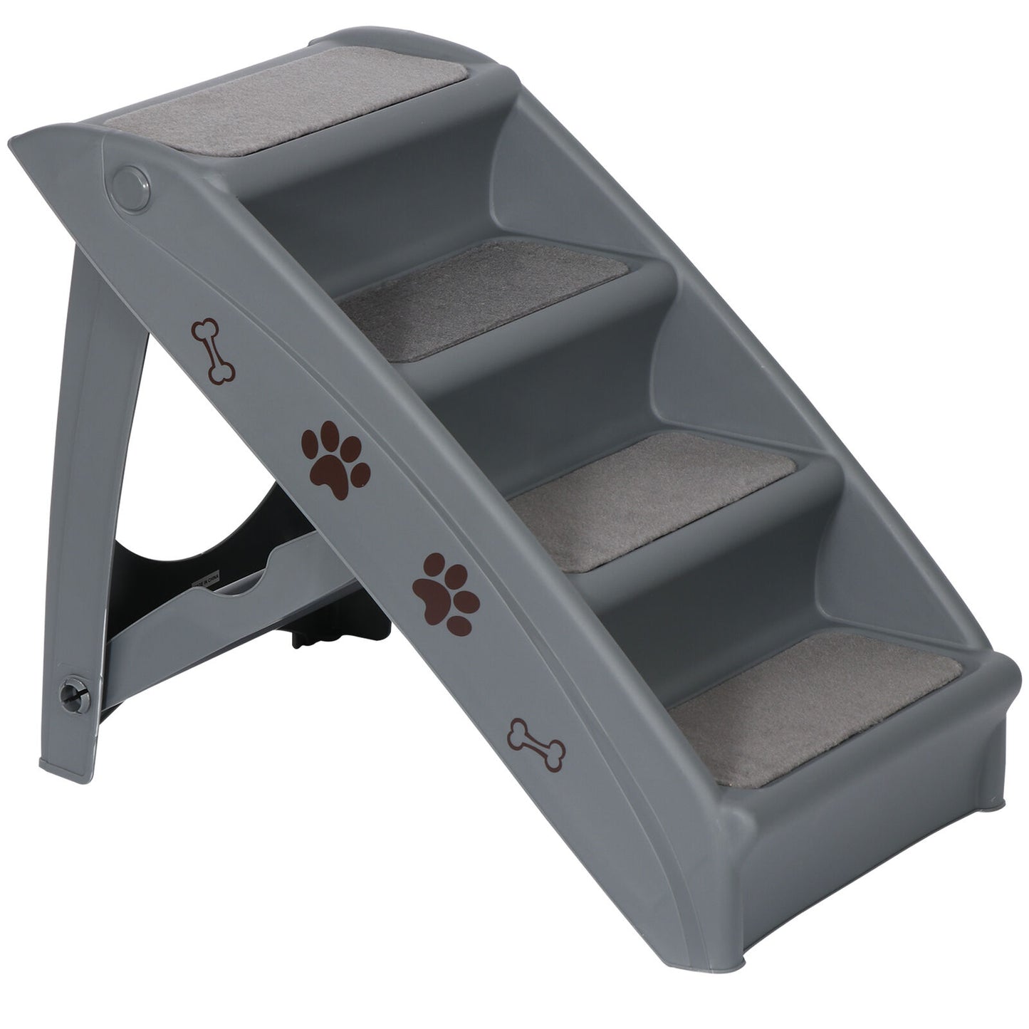 Dog Steps Foldable Pet Stairs Great for Smaller Hurt Older Pets Portable Grey