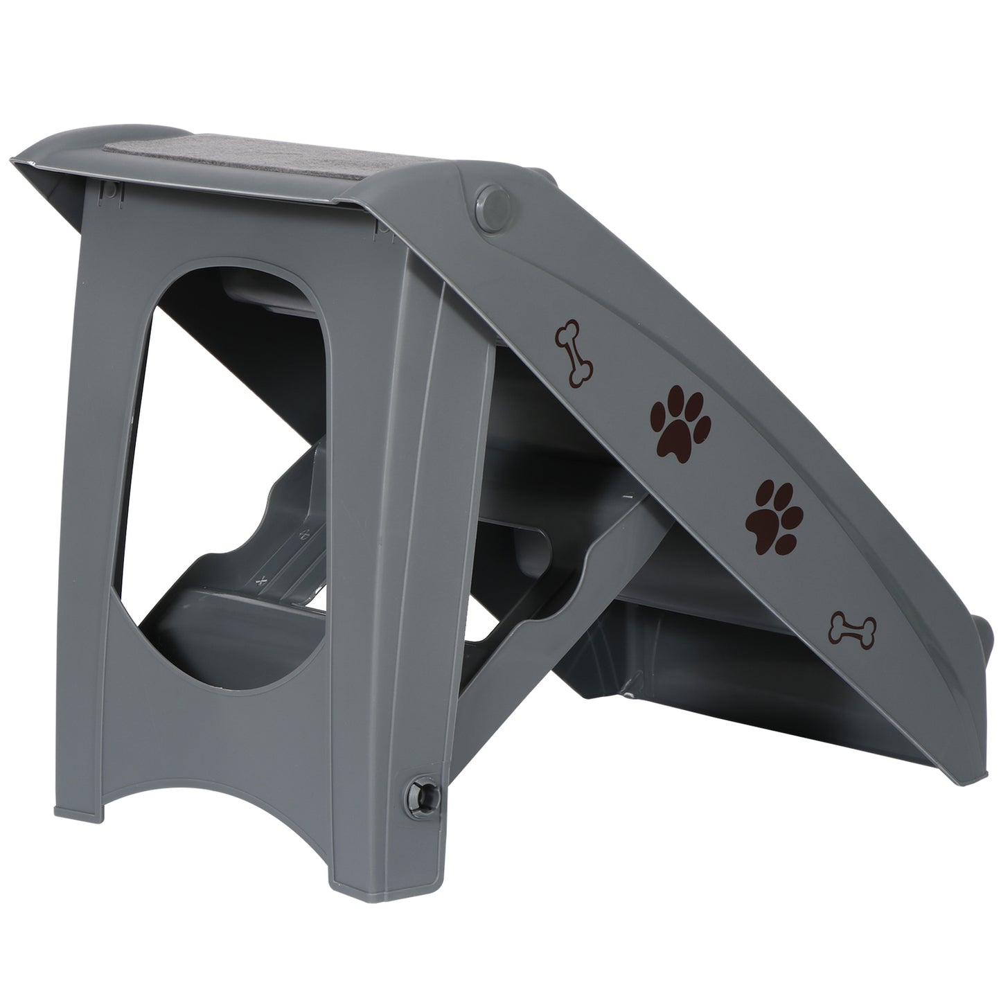 Dog Steps Foldable Pet Stairs Great for Smaller Hurt Older Pets Portable Grey