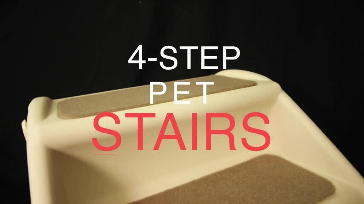 Dog Steps Foldable Pet Stairs Great for Smaller Hurt Older Pets Portable Grey