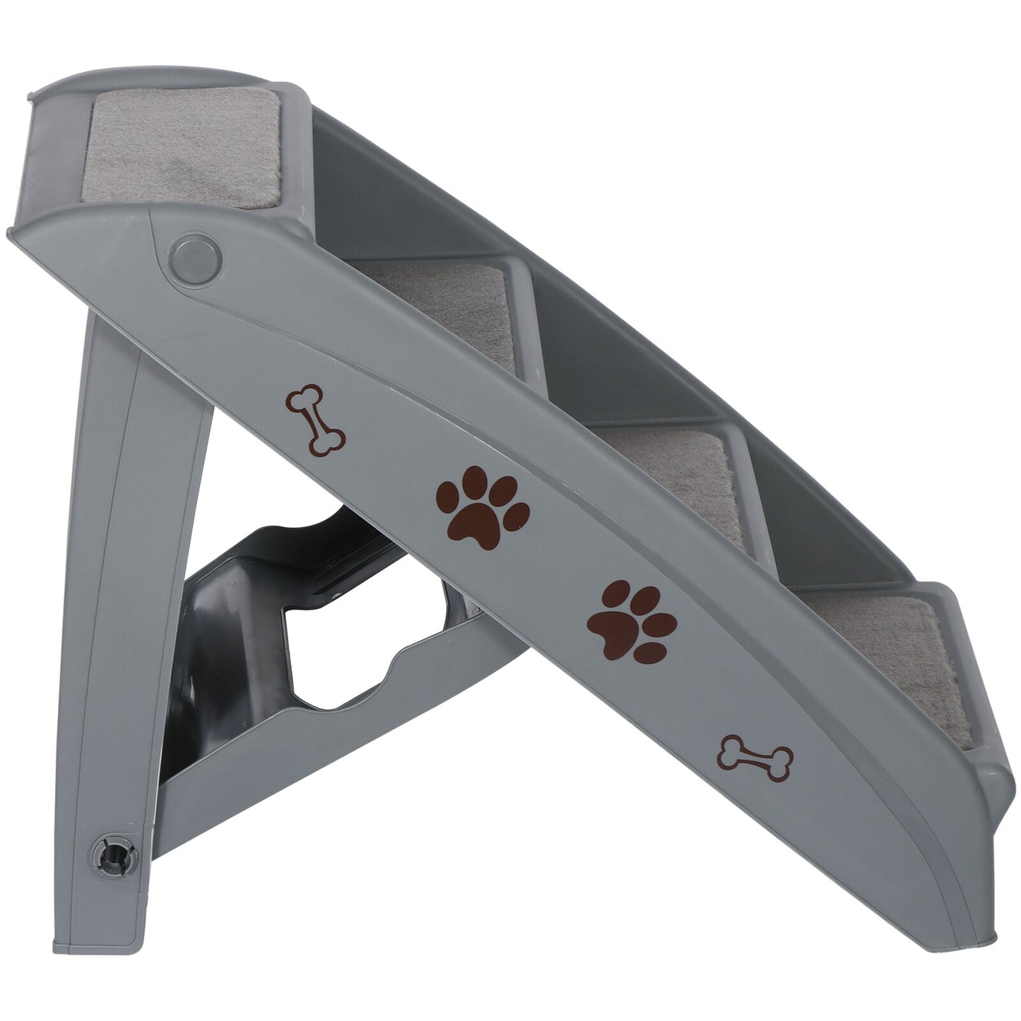 Dog Steps Foldable Pet Stairs Great for Smaller Hurt Older Pets Portable Grey