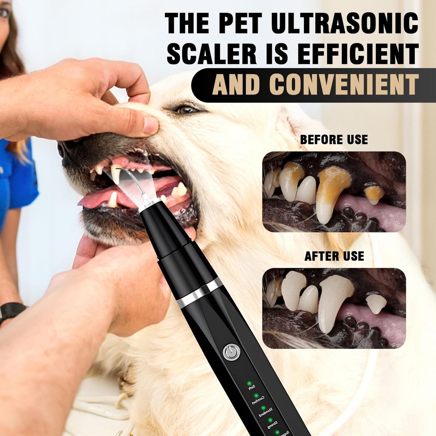 Ultrasonic Tooth Cleaner for Dogs, Dog Teeth Plaque Remover Pets Dental Care ...