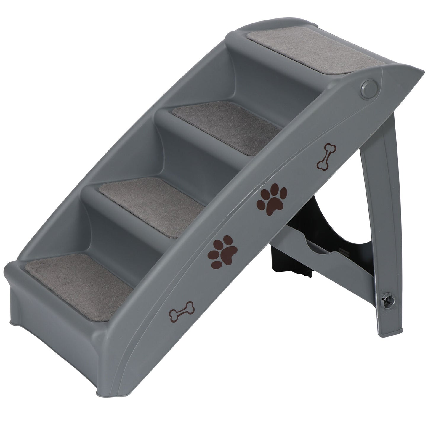 Dog Steps Foldable Pet Stairs Great for Smaller Hurt Older Pets Portable Grey