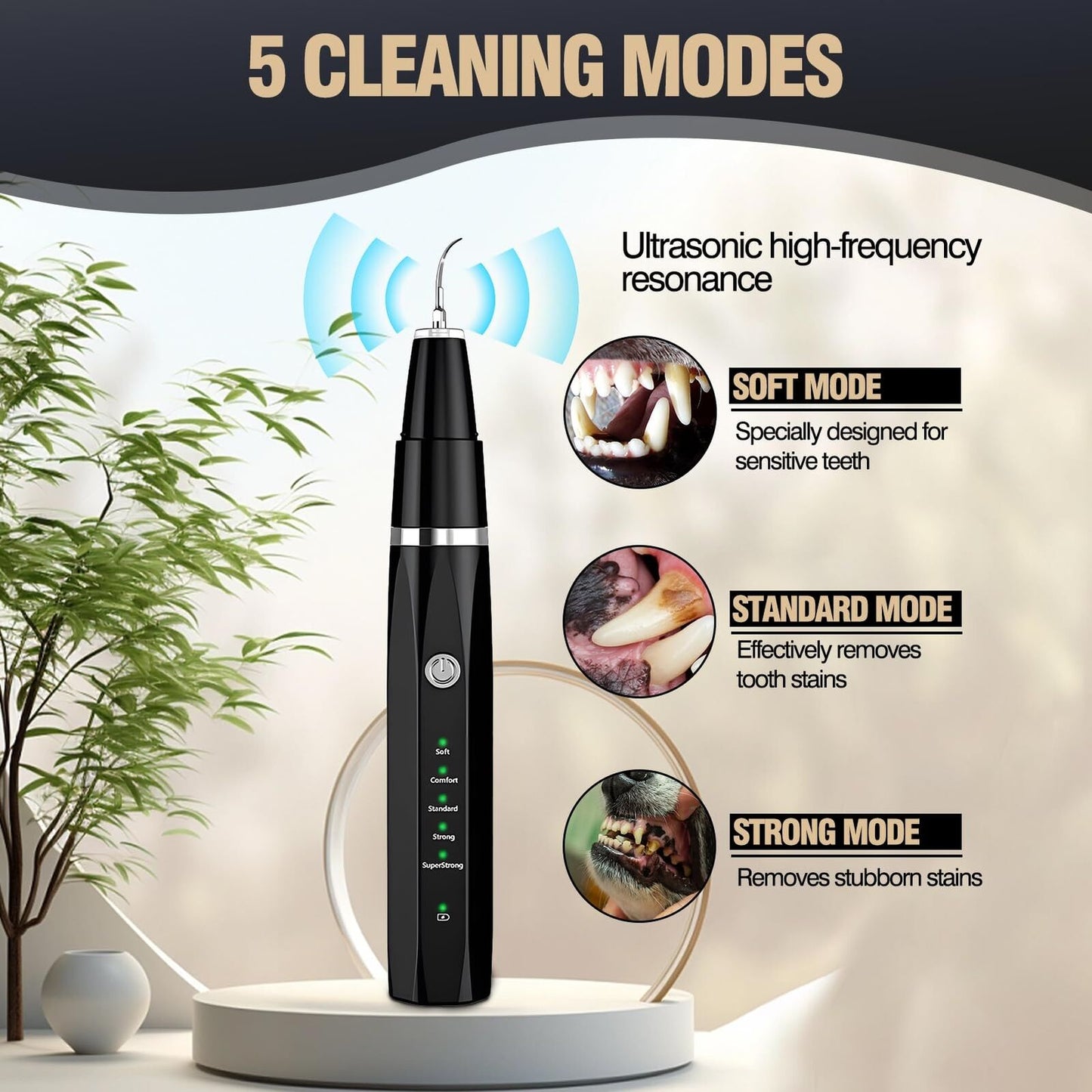 Ultrasonic Tooth Cleaner for Dogs, Dog Teeth Plaque Remover Pets Dental Care ...