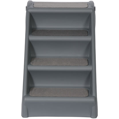 Dog Steps Foldable Pet Stairs Great for Smaller Hurt Older Pets Portable Grey