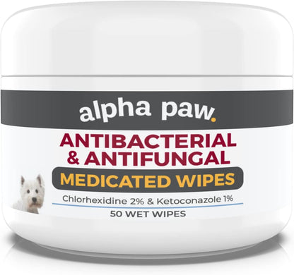 Smiling Paws Pets - Antibacterial & Antifungal Wipes for Dogs & Cats (With Chlor