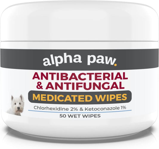 Smiling Paws Pets - Antibacterial & Antifungal Wipes for Dogs & Cats (With Chlor
