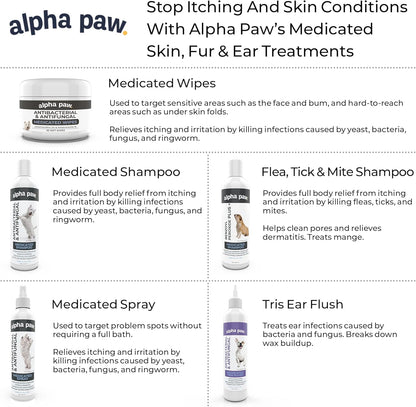Smiling Paws Pets - Antibacterial & Antifungal Wipes for Dogs & Cats (With Chlor