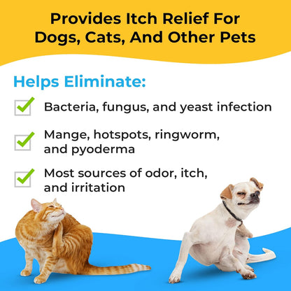 Smiling Paws Pets - Antibacterial & Antifungal Wipes for Dogs & Cats (With Chlor