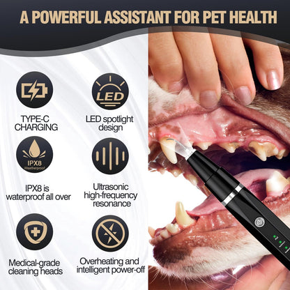 Ultrasonic Tooth Cleaner for Dogs, Dog Teeth Plaque Remover Pets Dental Care ...